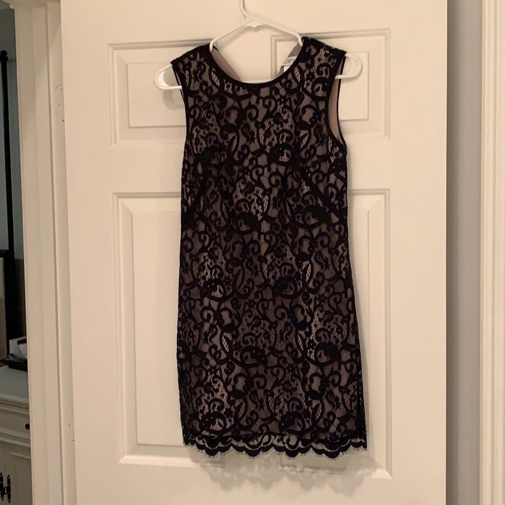 LOFT black lace shift dress